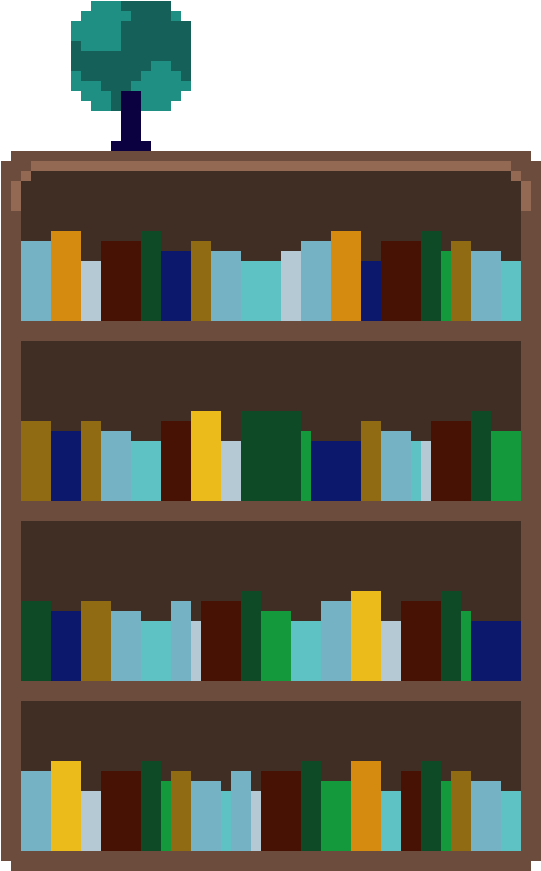 Bookshelf - Pixel Art (610x910), Png Download