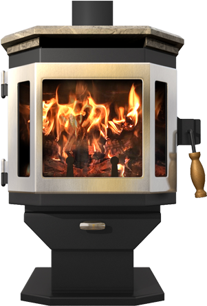 Most Efficient Wood Burning Stove - Wood-burning Stove (338x447), Png Download
