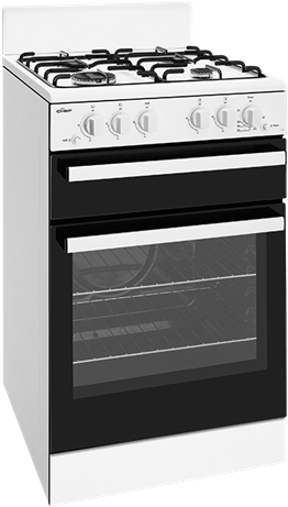 54cm White Freestanding Cooker - Chef Cfg503wblp Gas Upright Stove (800x500), Png Download