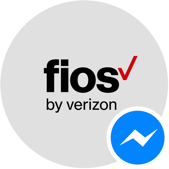 Chat Now On Facebook Messenger For Even More Deals - Verizon Fios Logo White Png (642x655), Png Download