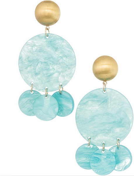 Acrylic Fiesta Earrings- Turquoise - Earrings (600x600), Png Download