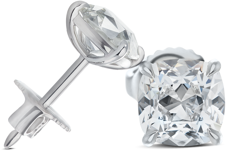 Earrings Jolie Two Diamonds Platinum Steven Kirsch - Earring (1000x1000), Png Download