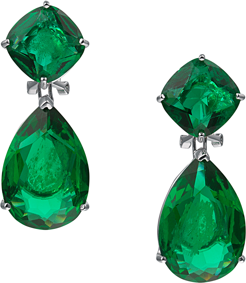 Graphic Royalty Free Angelina Omega Green Earrings - Silver Green Earrings (1200x1200), Png Download
