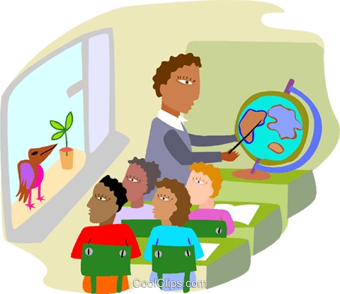 Classroom With Teacher Instructing Class Royalty Free - Distraction In Classroom Clipart (480x415), Png Download