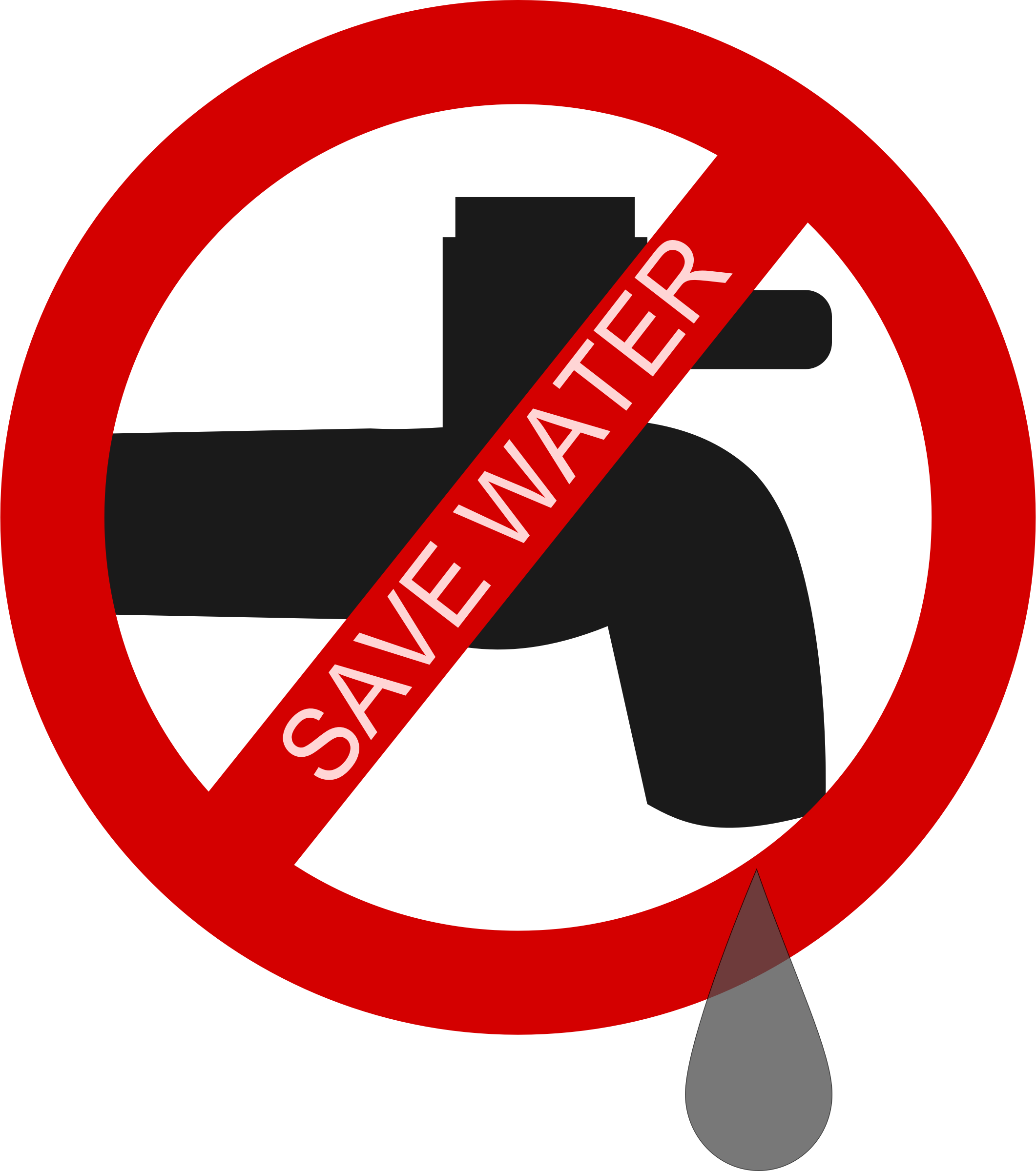 Clipart - Do Not Waste Water (2122x2400), Png Download