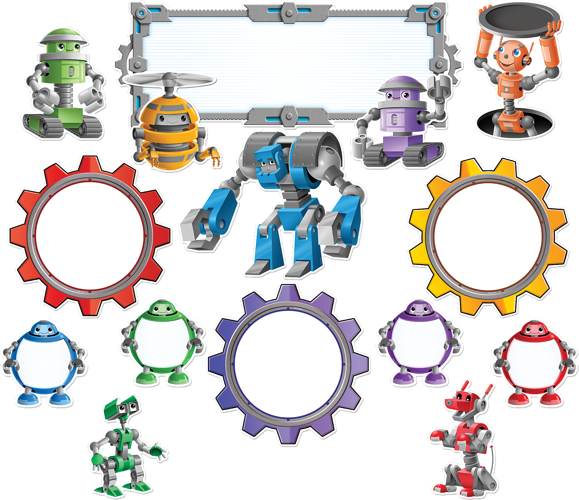 Png Freeuse Library Announcements Clipart Bulletin - Robots Accents By Teacher Created Resources (2000x2000), Png Download