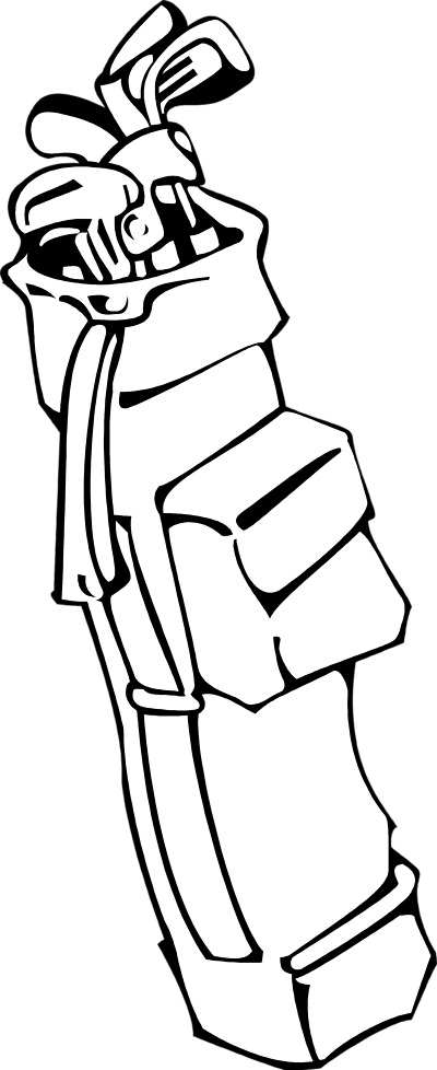 Golf Jpg Royalty - Drawing Of Golf Bag (400x978), Png Download