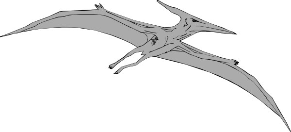 This Free Clipart Png Design Of Gray Pterodactyl Clipart (600x272), Png Download