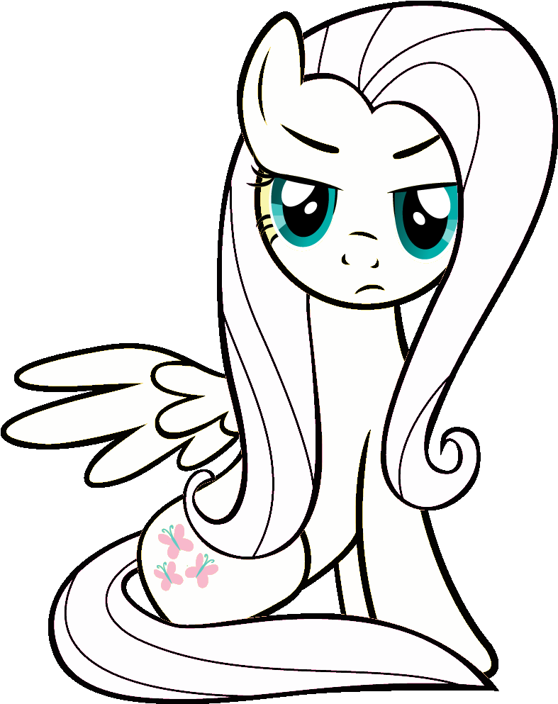 Fluttershy Angry Face Base By Stephany - Fluttershy Evil Base (800x1000), Png Download