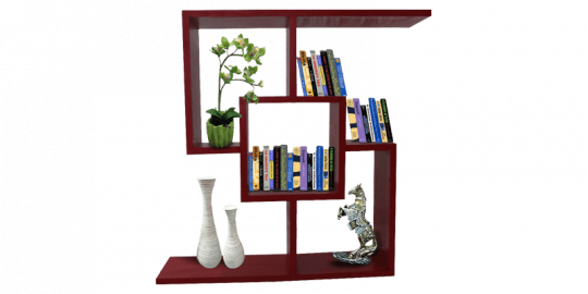Modern Bookshelf With Smooth Laminate Finish - Bookcase (540x270), Png Download