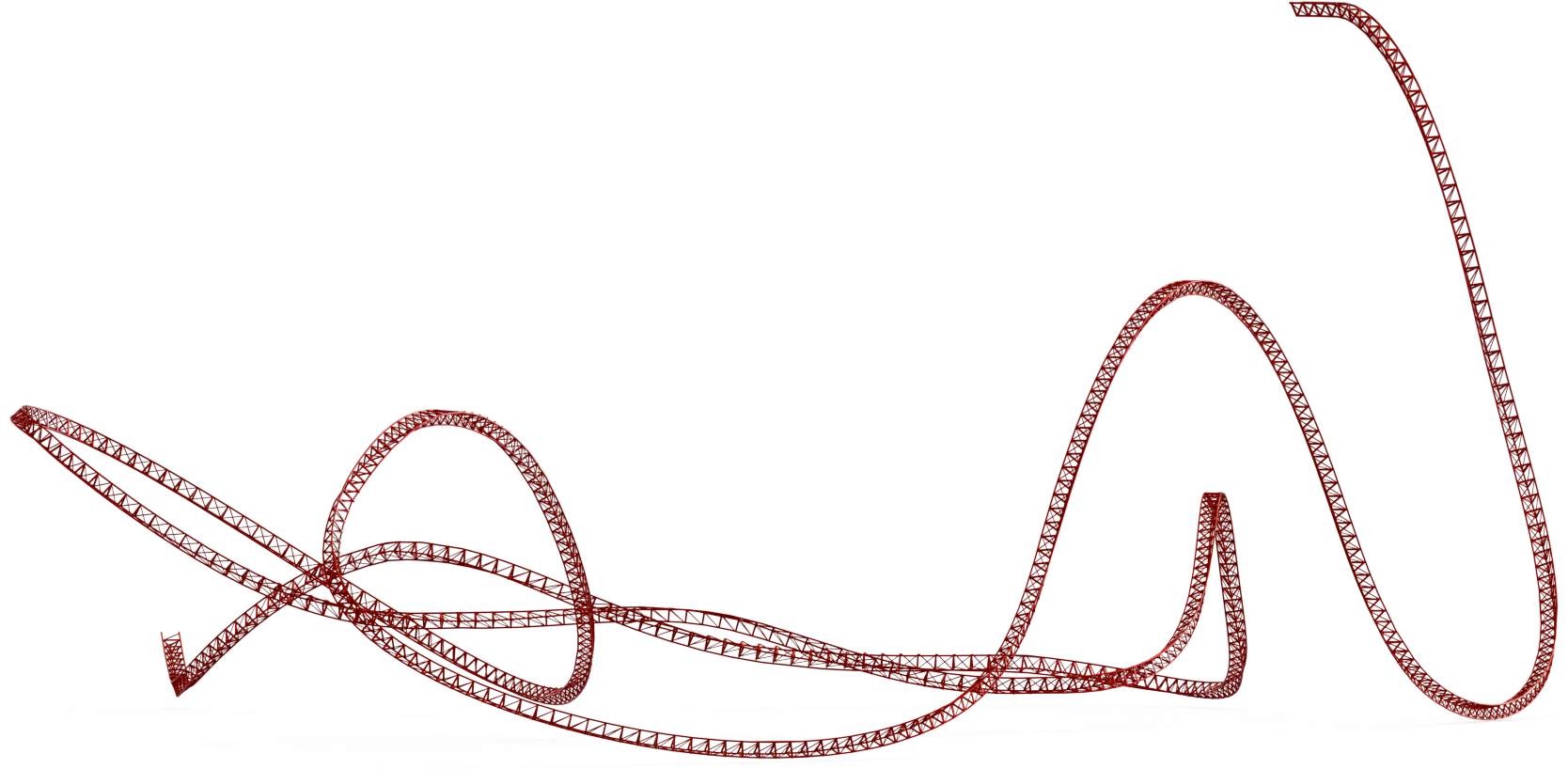 Railroad Tracks Clipart Roller Coaster Track - Roller Coaster Vector Png (1667x828), Png Download