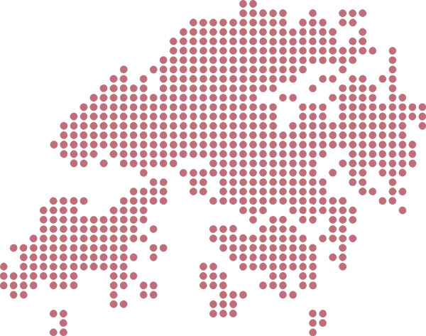 Hk-china - Hong Kong Dot Map (600x473), Png Download