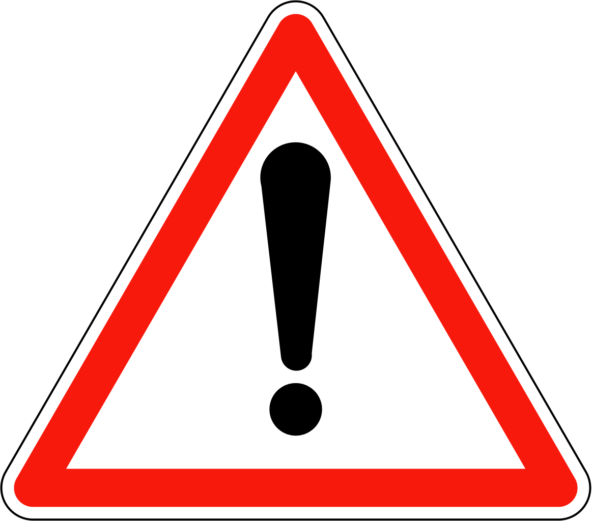Danger - Panneau De Signalisation Attention (1163x1024), Png Download