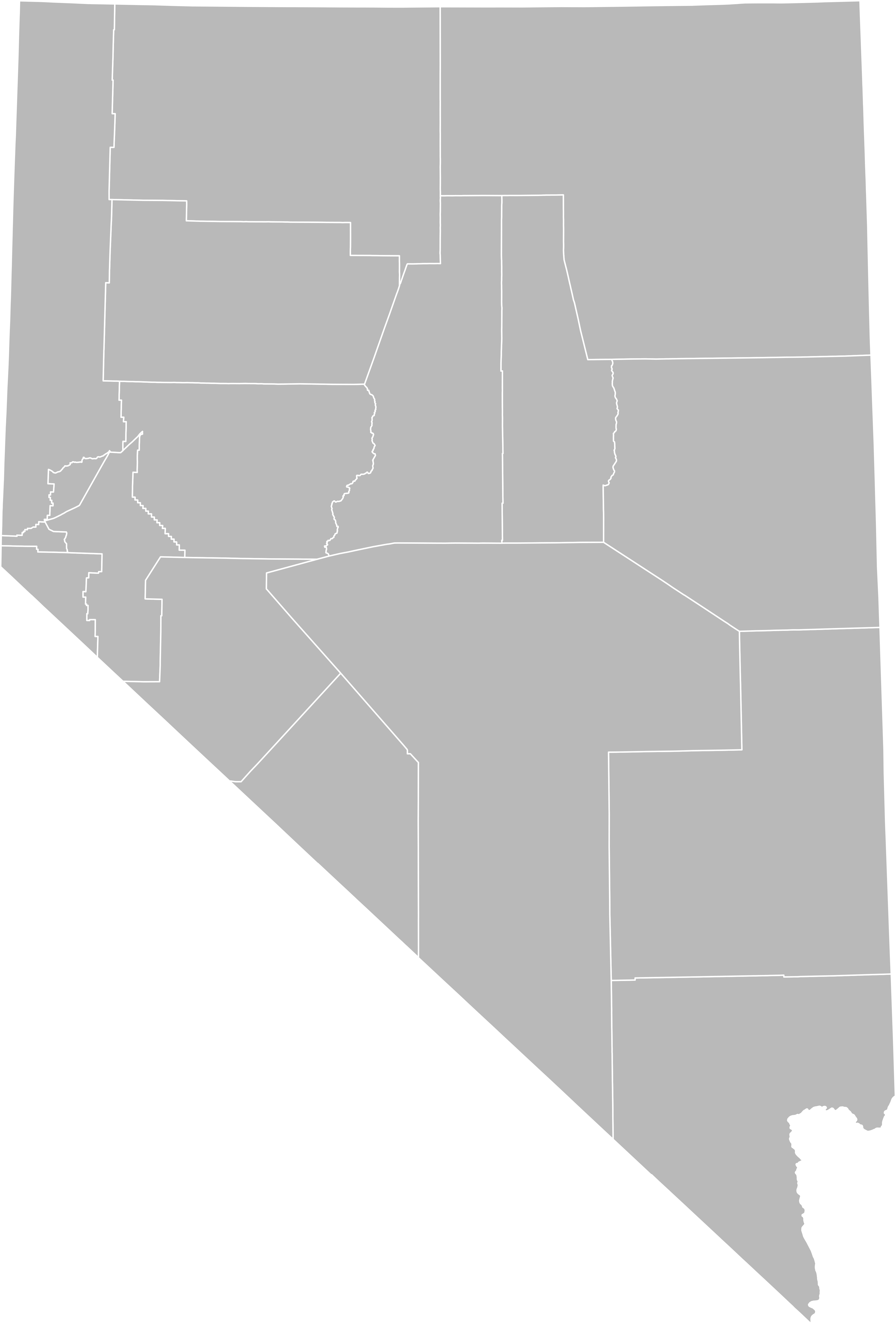 Blank Map Of Nevada - Nevada County Map Blank (4096x6055), Png Download