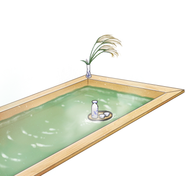 Hinoki Wood Hot Spring Bath - Hot Spring Png (365x347), Png Download