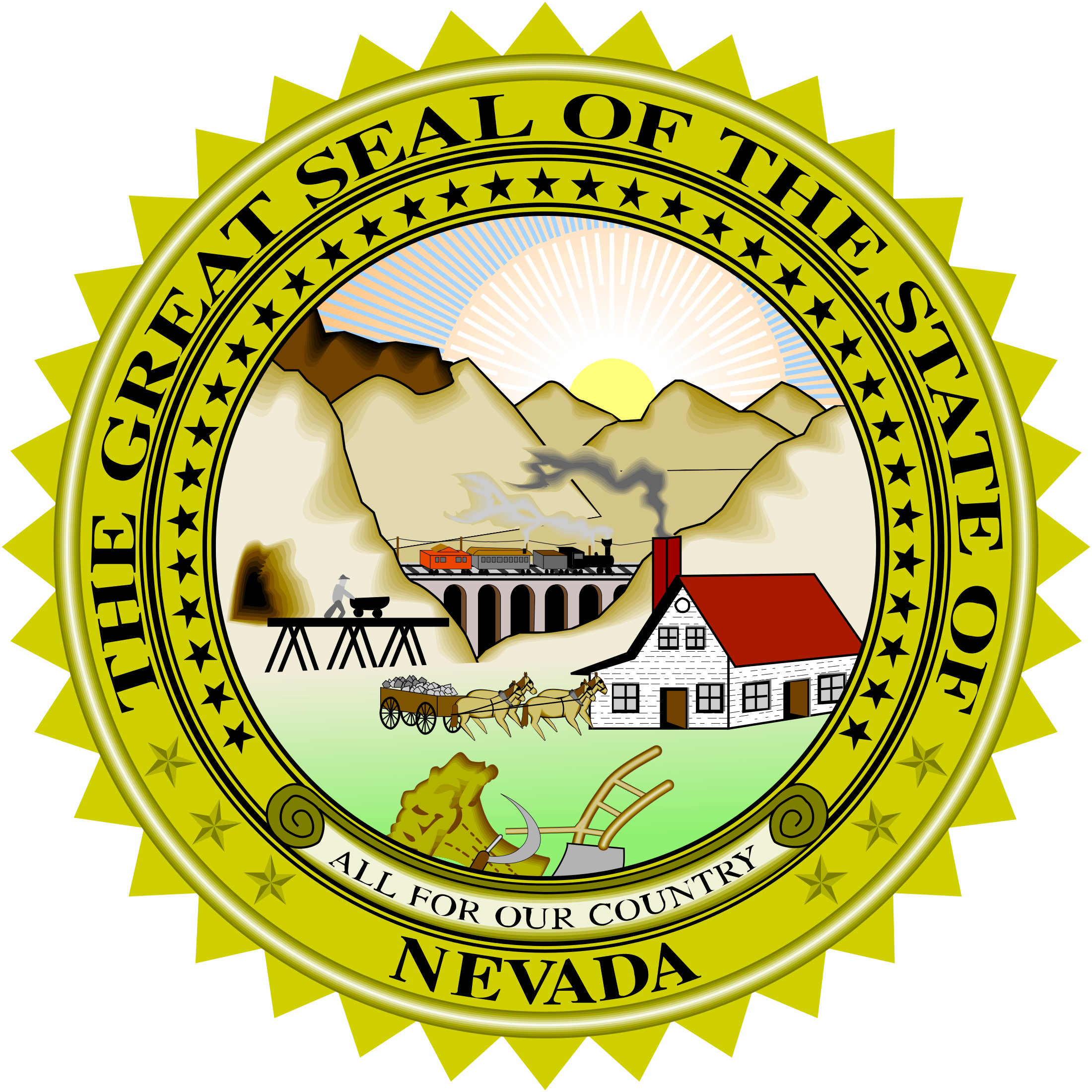 Nevada State Seal Png - State Seal For Nevada (2200x2200), Png Download