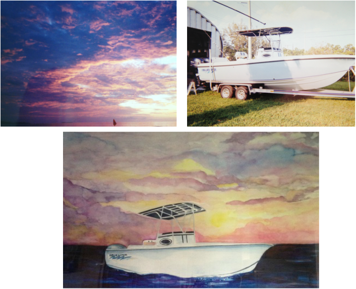 The Second One He Gave Me Was Of His Boat - Yacht (706x573), Png Download