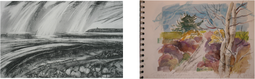 Last Light Breaks Through The Clouds Pencil And Graphite - Drawing (873x271), Png Download