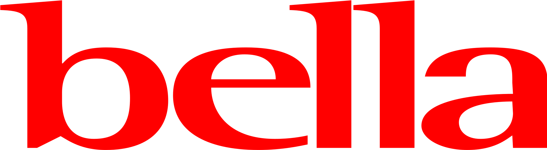 Open - Bella In Red Fonts (2000x625), Png Download