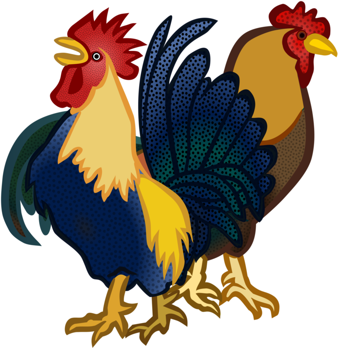 Rooster Galliformes Denizli Chicken Line Art Poultry - Have A Nice Day Good Morning Sunday (728x750), Png Download