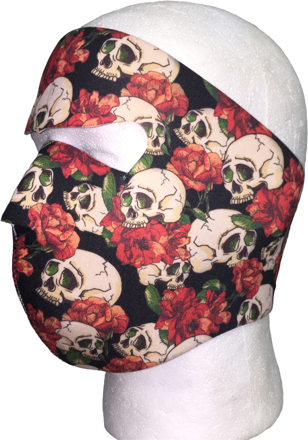 Skull And Roses Full Face Mask - Skull Pattern Women's Leisure Handbags Females Shoulder (943x943), Png Download
