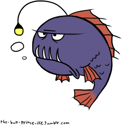 Grumpy Anglerfish By Butt Prince Ike On Deviantart - Drawing (600x600), Png Download