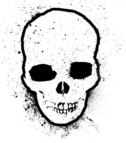 Skull-050 - Tv Test (424x480), Png Download
