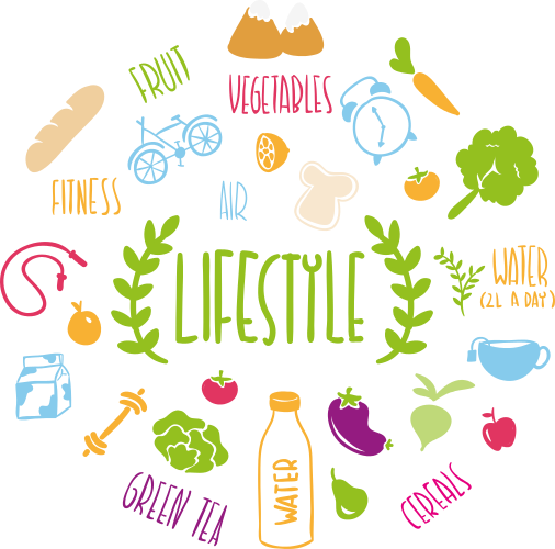 Clipart Royalty Free Stock Diet Eating Transprent Png - Healthy Lifestyle Clipart Png (506x500), Png Download