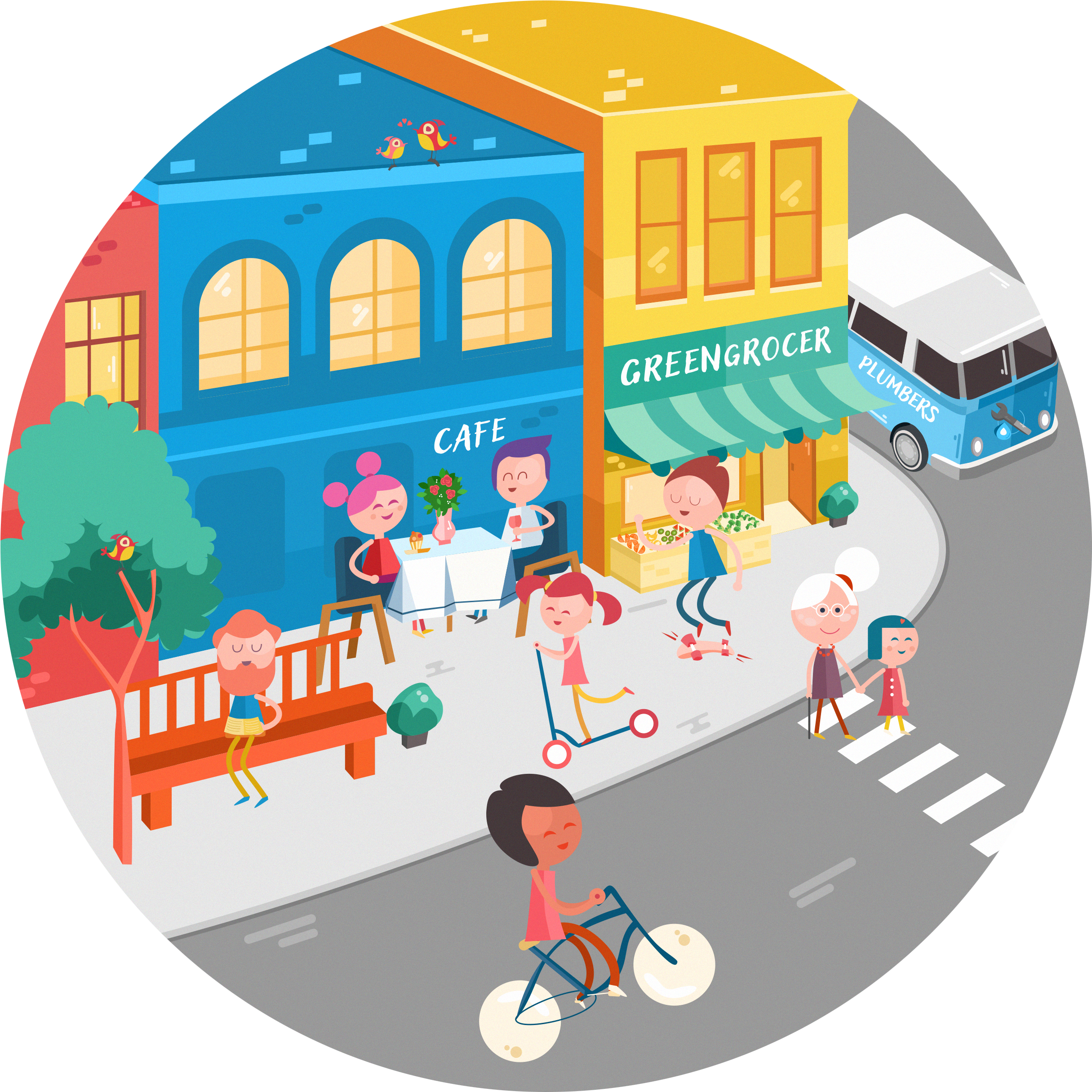 10 Healthy Street Indicators™ - Healthy Streets (2701x2575), Png Download