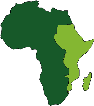 Map Of Africa Silhouette (379x417), Png Download