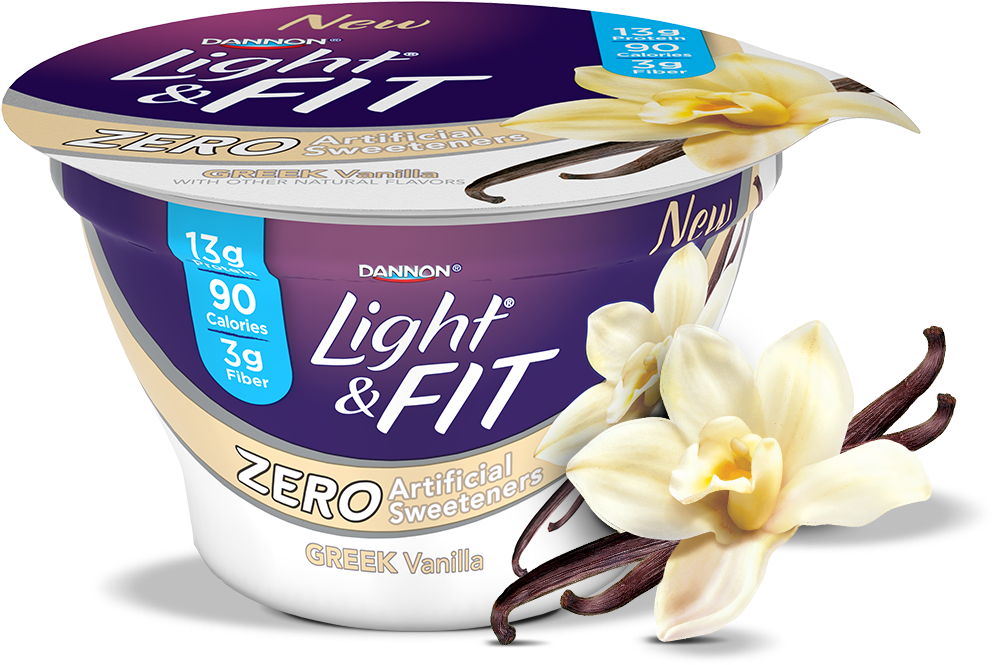 Vanilla Greek Yogurt Without Artificial Sweeteners - Light & Fit Yogurt, Greek, Nonfat, Vanilla - 5.3 (1140x810), Png Download