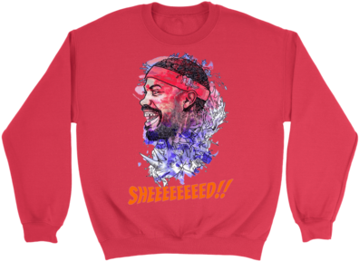 Crewneck Sweatshirt / Red / S Rasheed Wallace Watercolor - Squad Dog Sweatshirt, Golden Retriever Lovers Shirt, (400x400), Png Download
