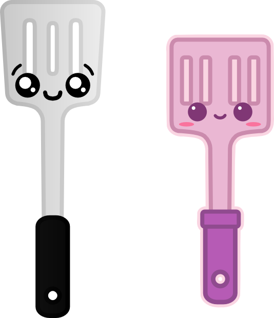 Image Black And White Dd Kawaii By Amis On Deviantart - Kawaii Spatula (534x620), Png Download