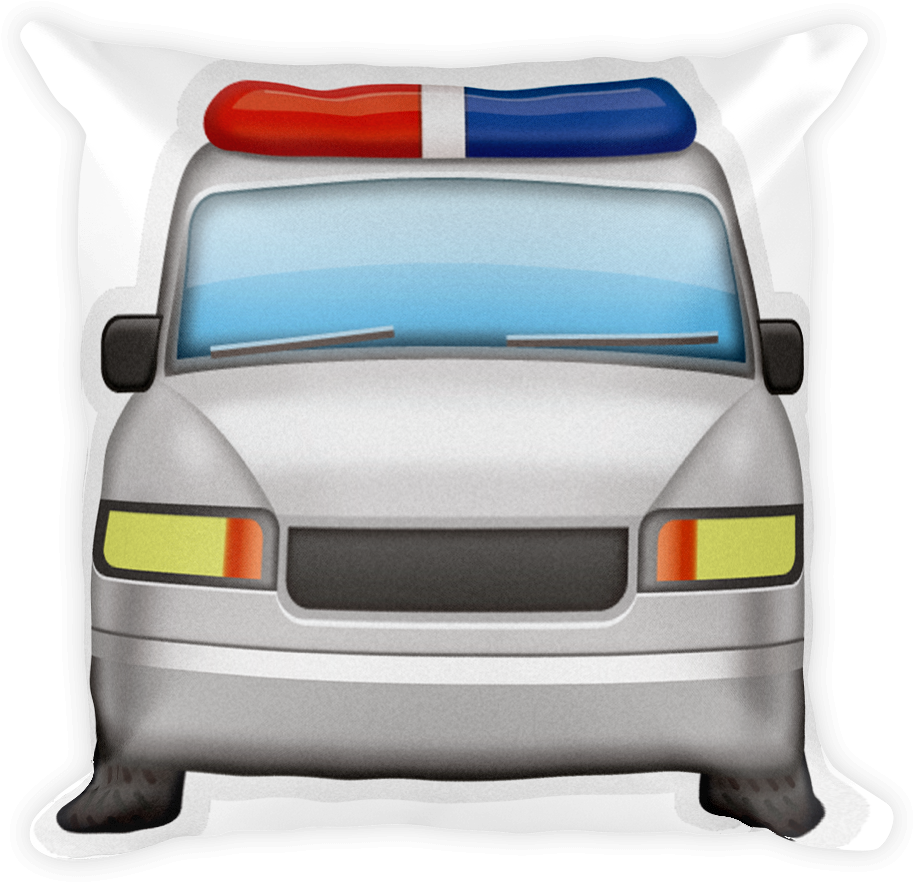 Oncoming Police Car - Emoji Carro Da Policia (1000x1000), Png Download