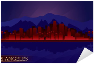 Los Angeles Night City Skyline Detailed Silhouette - Skyline (400x400), Png Download