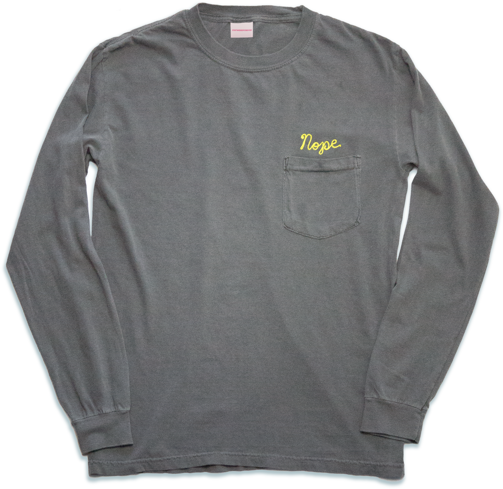 Image Of Nope Long Sleeve T, Grey - Sleeve (1800x2033), Png Download