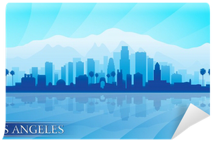 Los Angeles City Skyline Detailed Silhouette Wall Mural - Силуэт Лос Анджелеса (400x400), Png Download