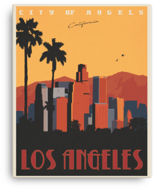 Los Angeles California - Vintage Travel Poster Los Angeles (480x480), Png Download