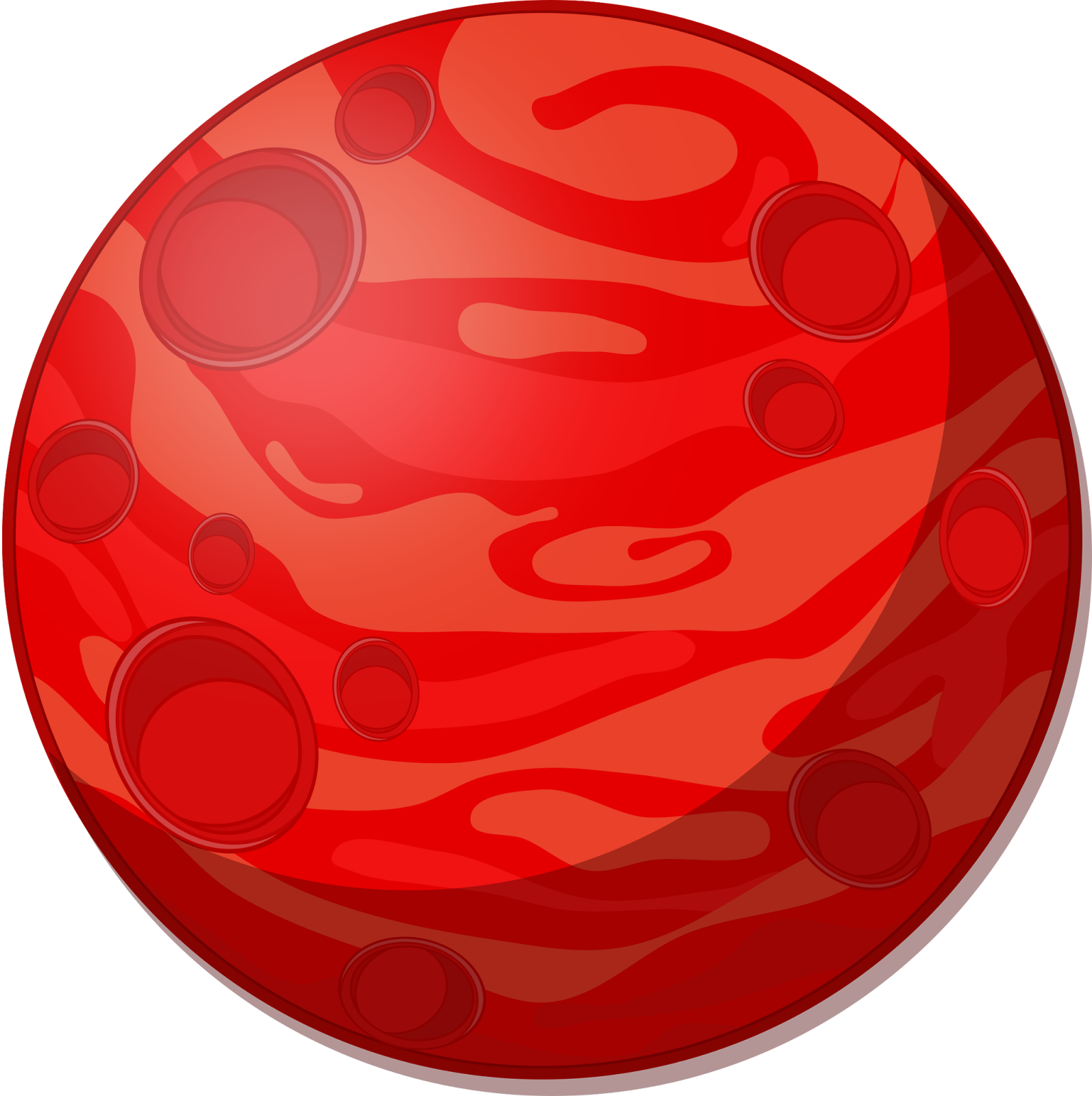 Mars Clipart Pluto Planet - Cartoon Red Planet (1594x1600), Png Download
