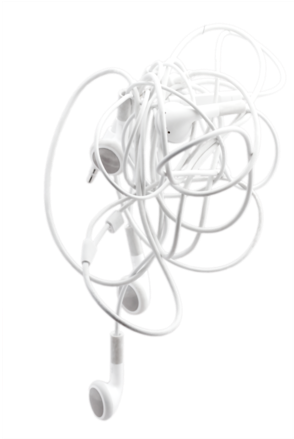 Unlace - Headphones Tangled Transparent (700x438), Png Download