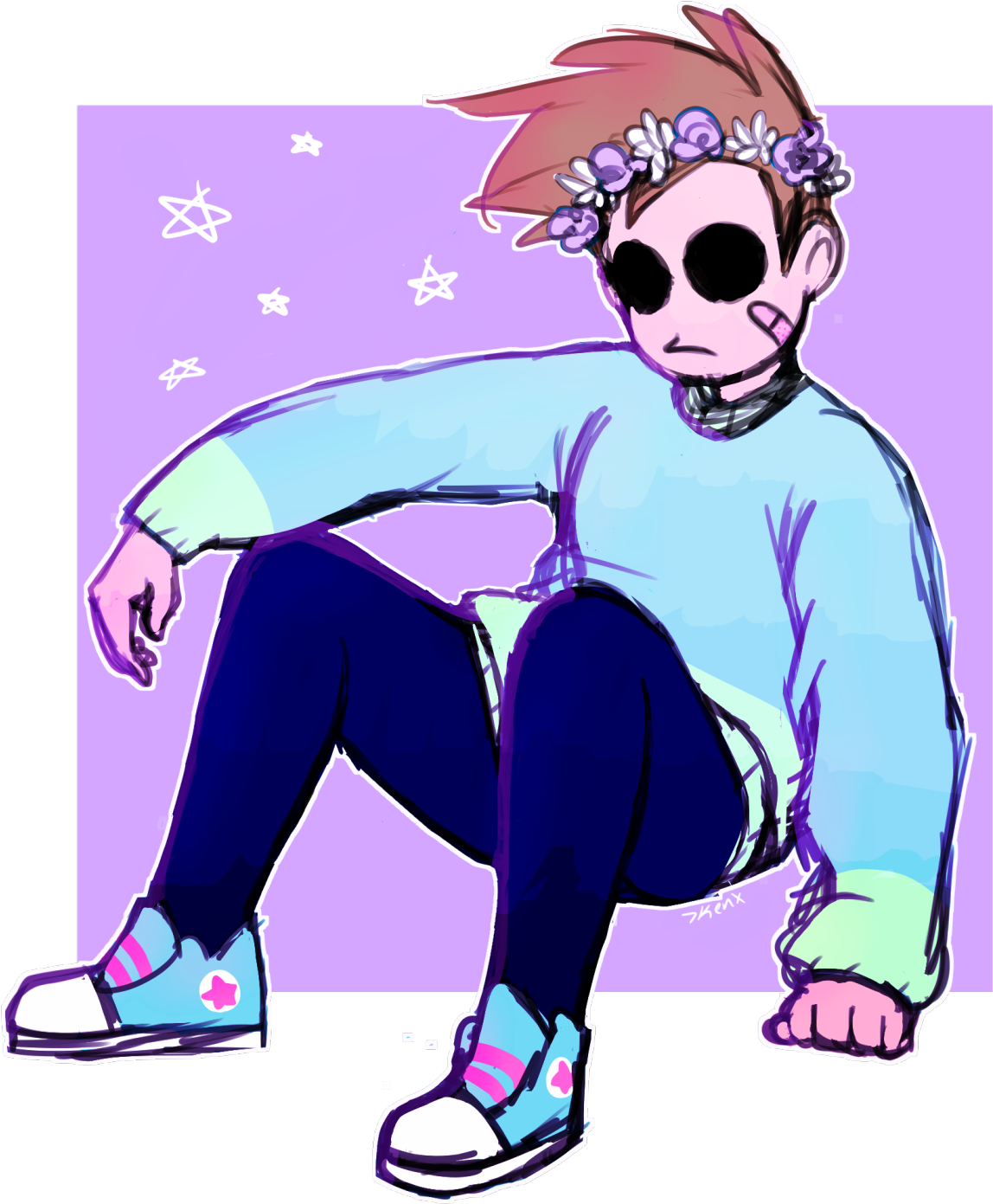 Eddsworld With Flower Crown (1280x1473), Png Download