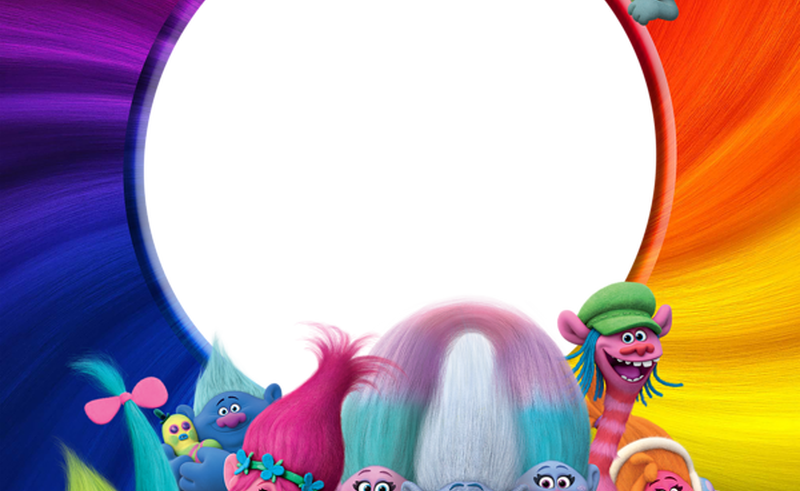 Trolls Png Transparent Frame Pumpkin Carving Pinterest - Lessstress Dreamworks Trolls Movie Toy 3 Inches Tall, (800x491), Png Download