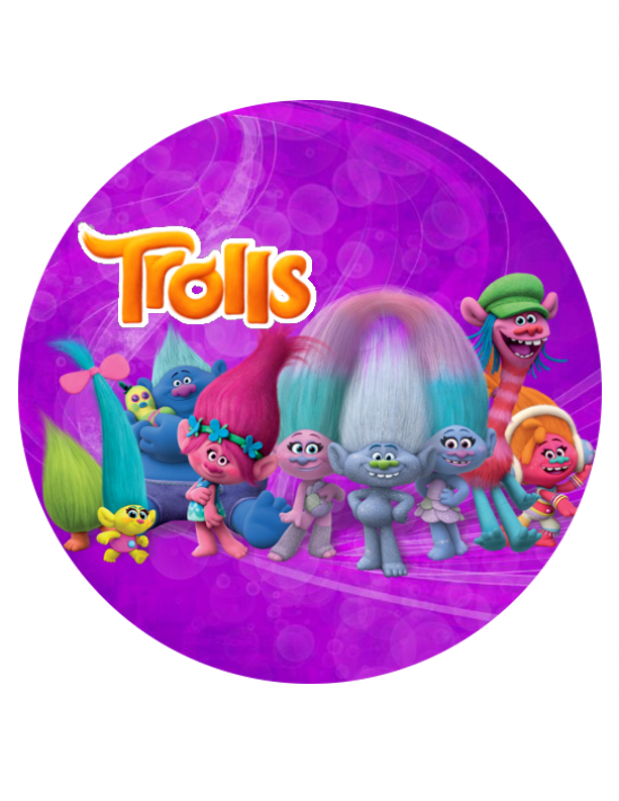Trolls Round Cake Topper Characters - Ravensburger Troll Ii Puzzle (800x800), Png Download