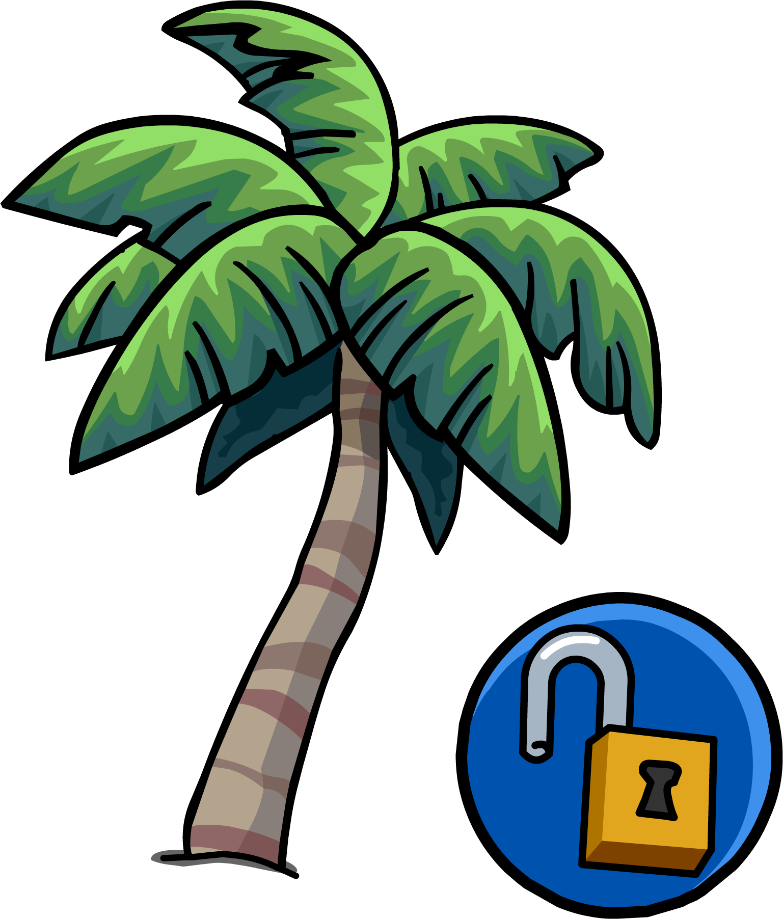 Tropical Palm Unlockable Icon - Palmera Club Penguin (1537x1804), Png Download