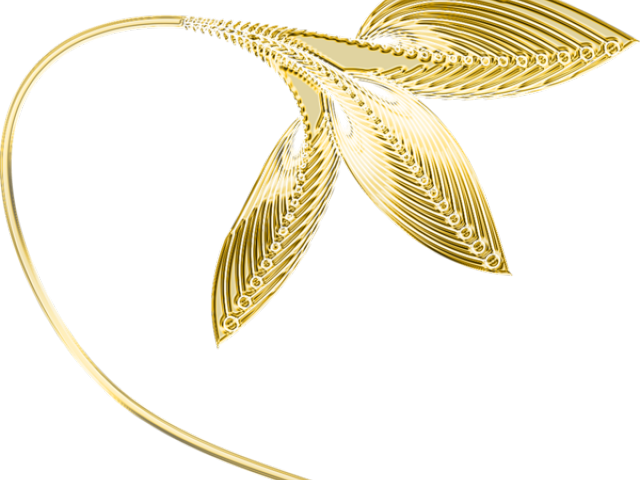 Decorative Line Gold Clipart Png - Golden Leaf Border Png (640x480), Png Download