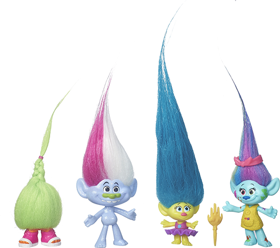 Trolls Troll Town Multi Pack, , Large - Trolls Wild Hair Pack (554x492), Png Download