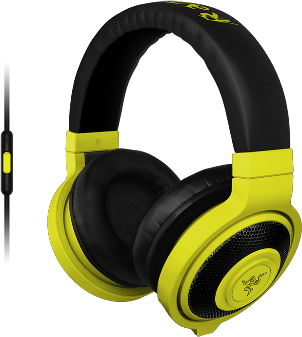 Razer Kraken Mobile Analog Music & Gaming Headset, - Razer Kraken Mobile - Neon Yellow (800x800), Png Download