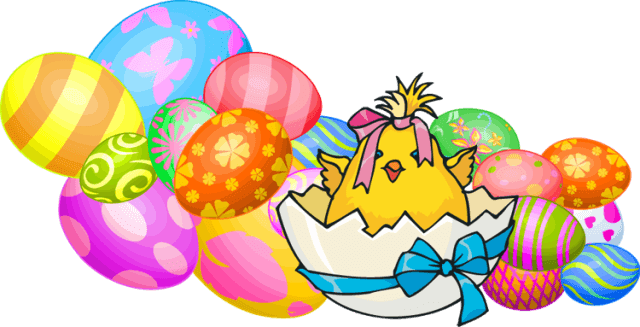 Bunny Chick Easter Clipart - Easter Chicks And Bunnies (640x327), Png Download