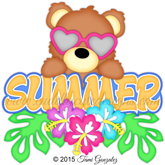 Summer Clipart Bear - Summer Bear (600x600), Png Download