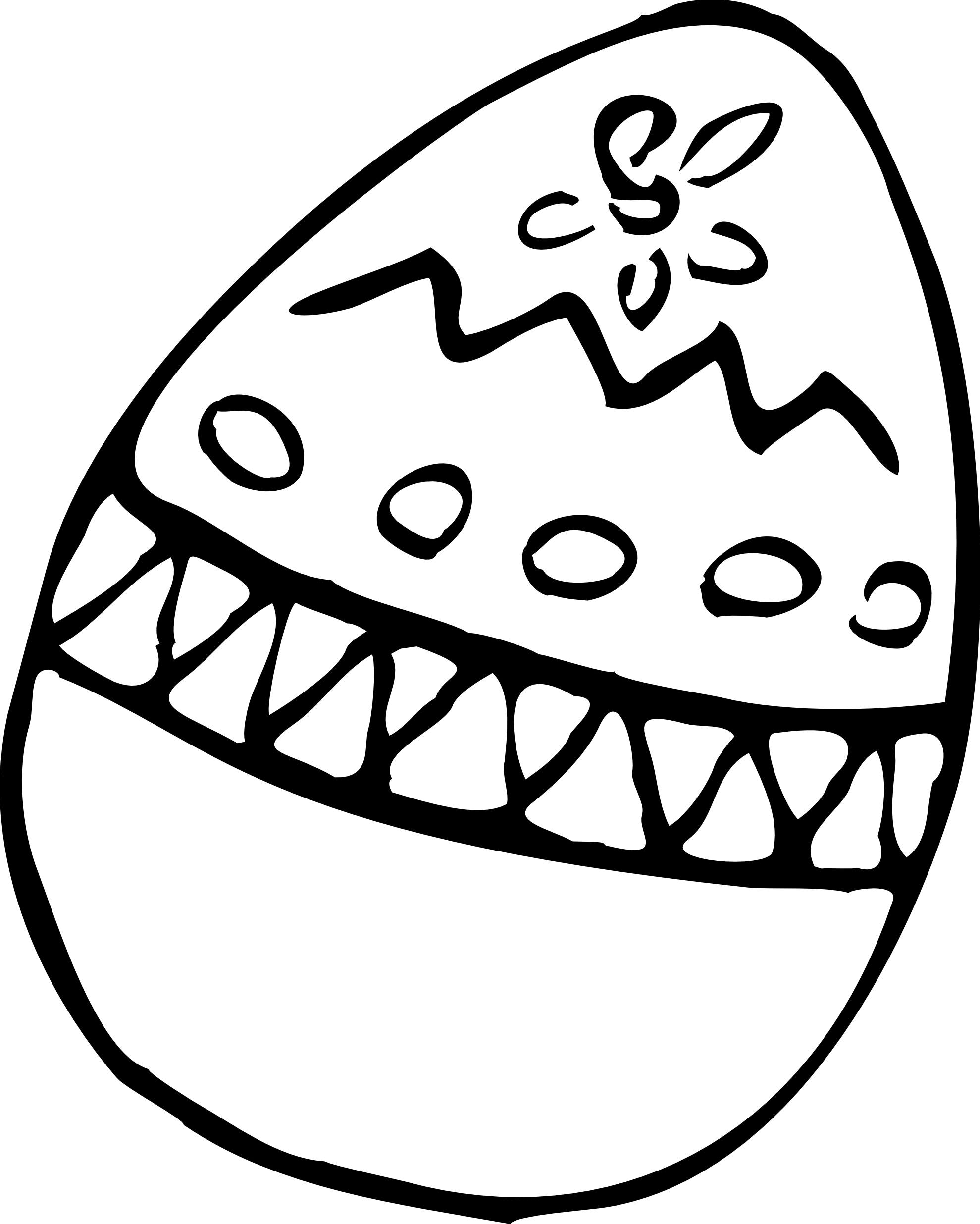 Clip Art Easter Easter Scallywag March Clipart - Easter Eggs Black And White Clipart (1979x2471), Png Download